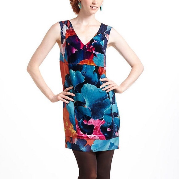 Anthropologie Dresses & Skirts - Leifsdottir Velvet Night Silk Peony Dress